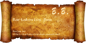 Bartakovics Bea névjegykártya